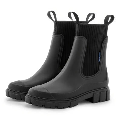 Women’s Chelsea Ankle Boots - Block Heel and Elastic Panels