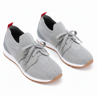 Women’s Slip-On Knit Sneakers - Ribbon Lace Casual Trainers
