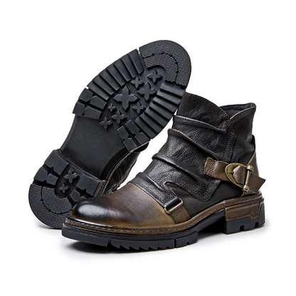 Men’s Biker Boots | Structured Design with Metal Details