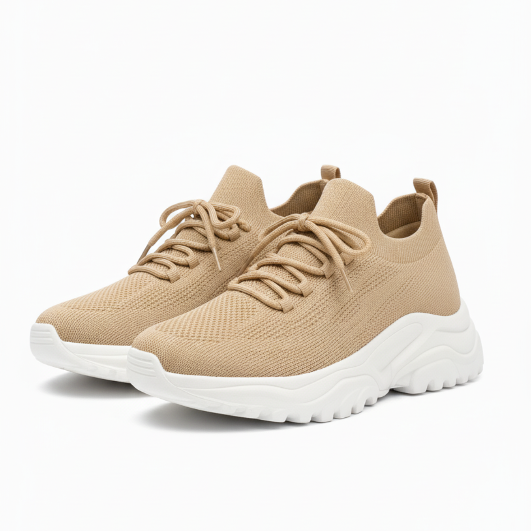 Chunky Knit Sneakers for Women | Ribbed Sock Collar