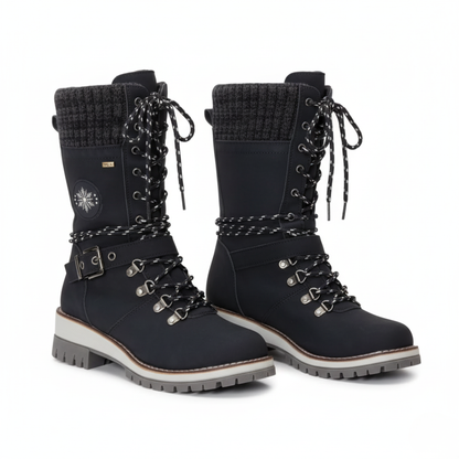 Winter Lace-Up Snow Boots for Women | Knit Cuff