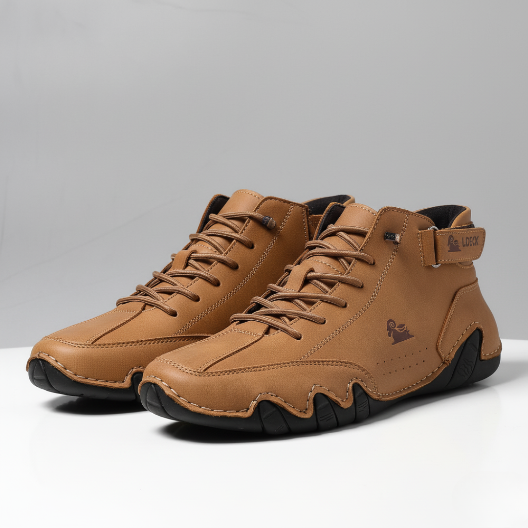 Mid-Top Sneakers for Men | Hook Strap and Logo Detail