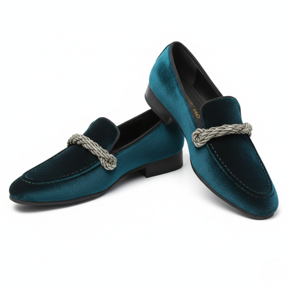 Velvet Loafers for Men | Rope Detailing