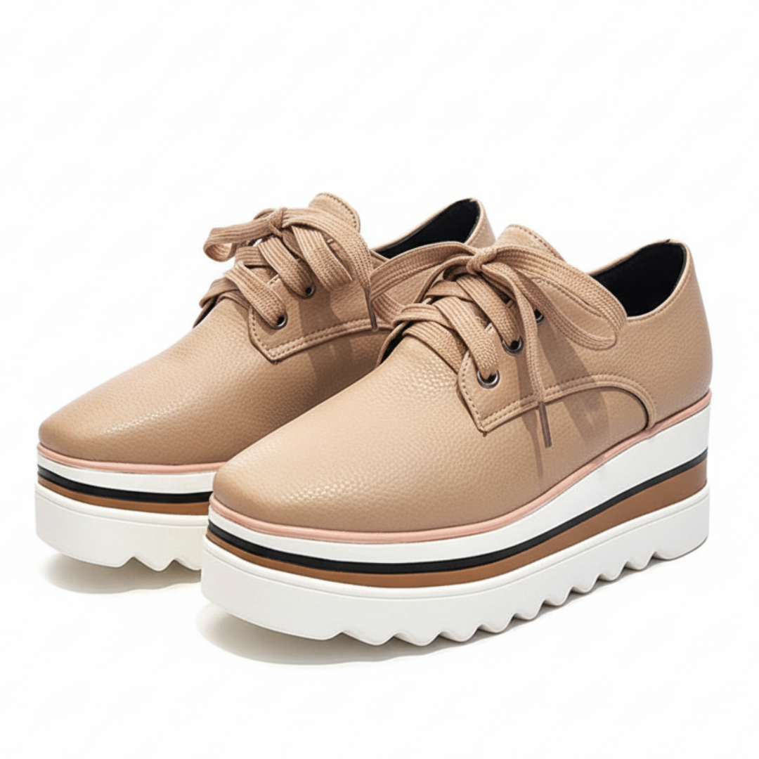 Women’s Platform Lace-Up Shoes | Layered Sole with Defined Shape