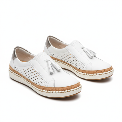 Women’s Perforated Slip-On Loafers - Breathable Casual Flat Shoes