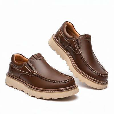 Men’s Slip-On Loafers - Rounded Toe and Low Heel