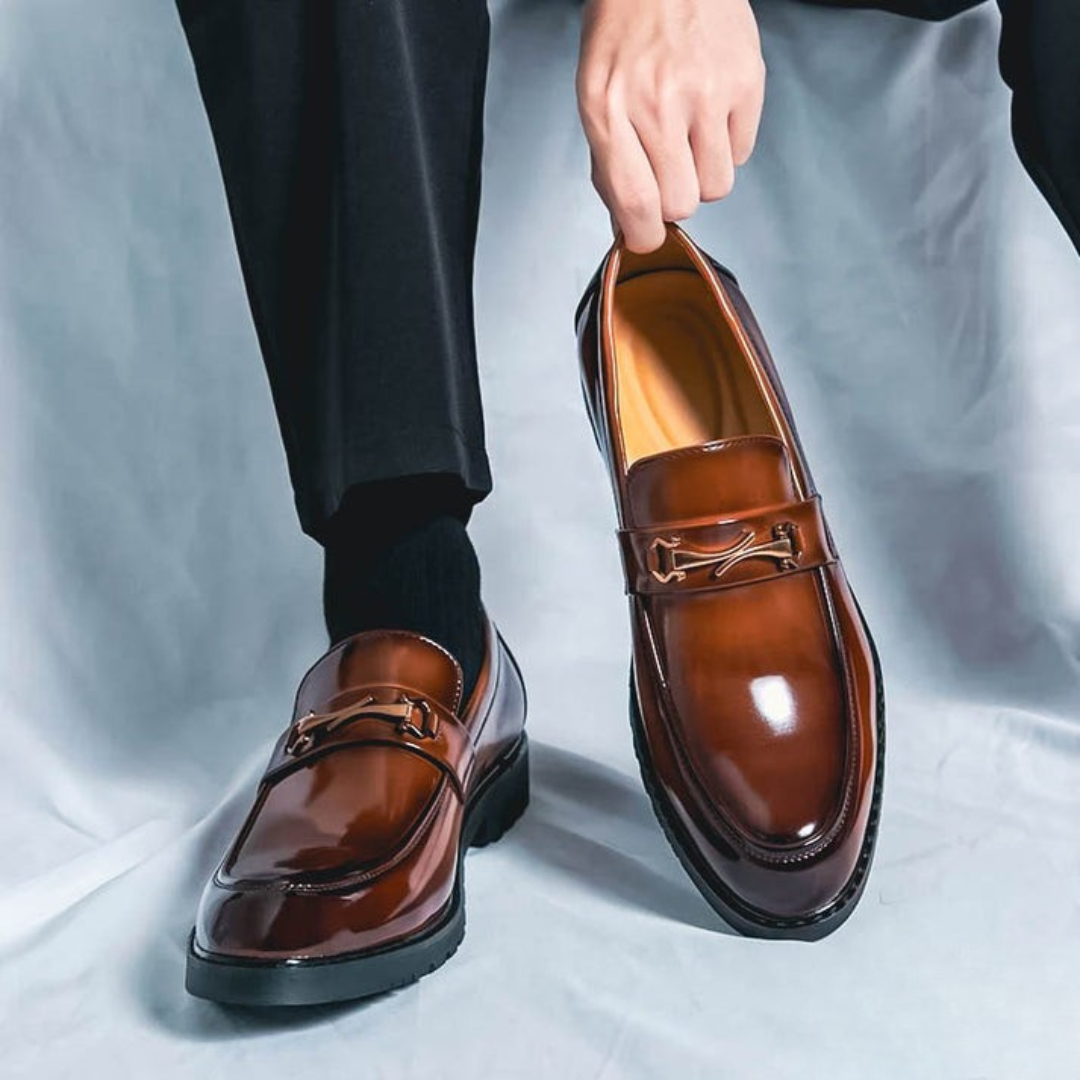 Glossy Loafers for Men | Slip-On Design