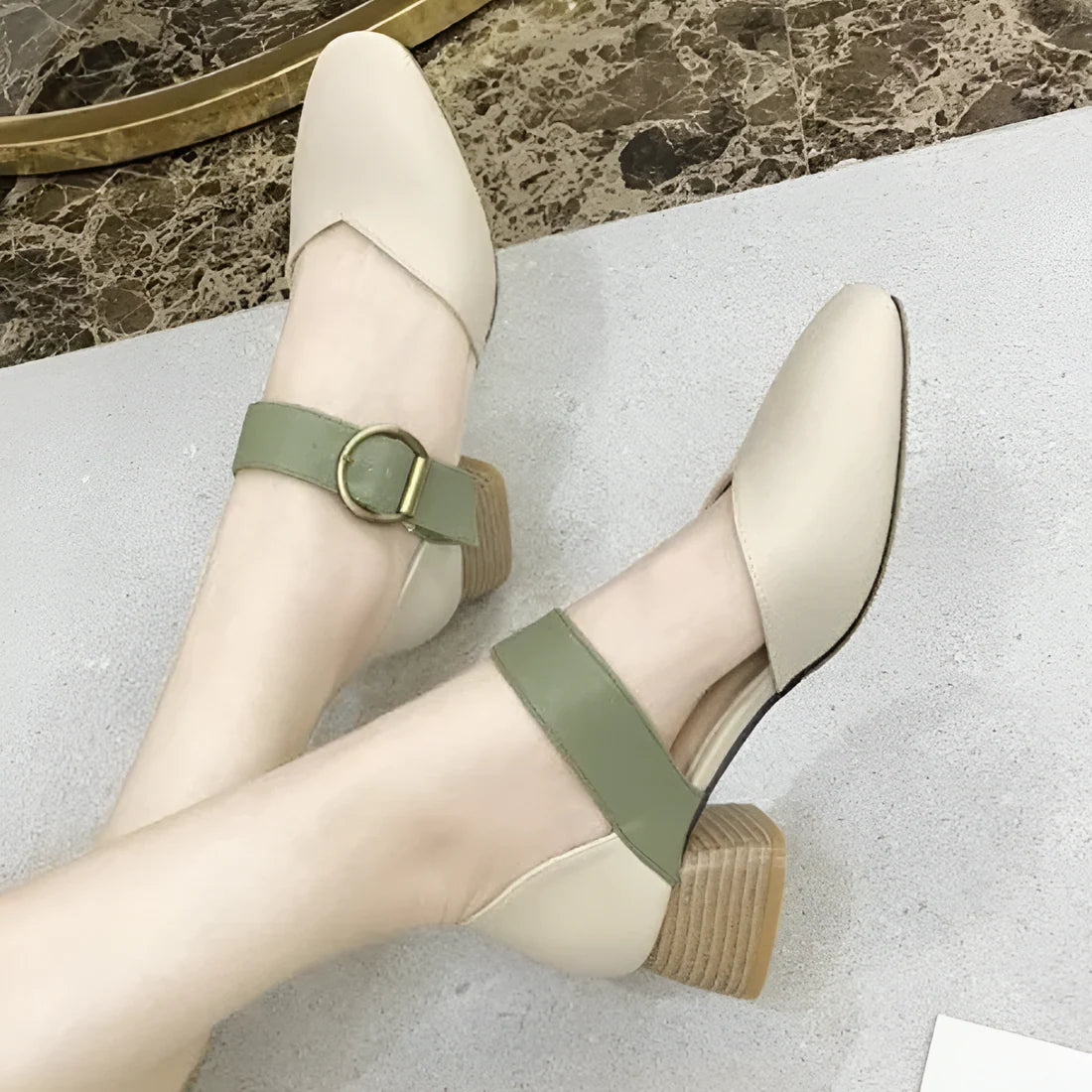 Women’s Wide-Strap Pointed Block Heel