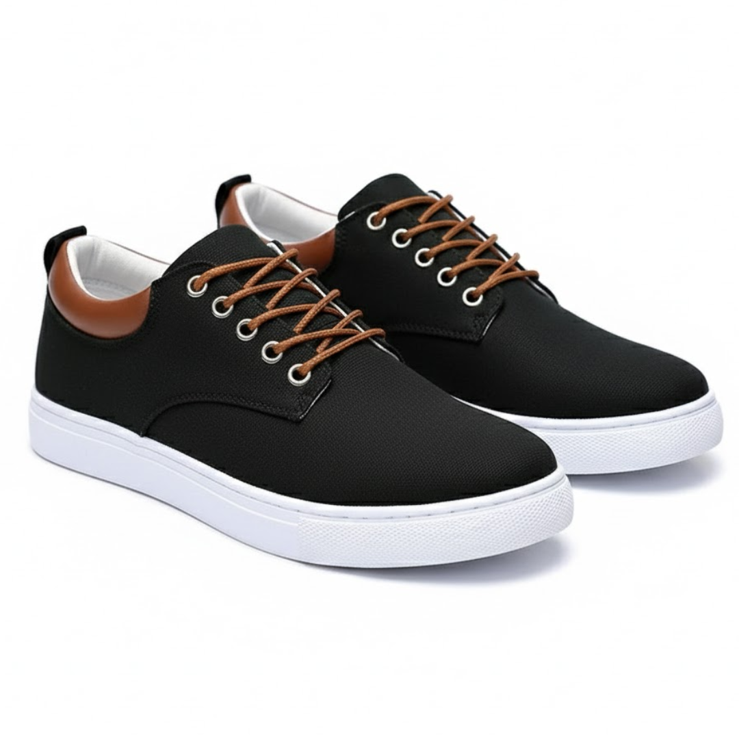 Canvas Sneakers for Men | White Outsole and Lace-Up Design