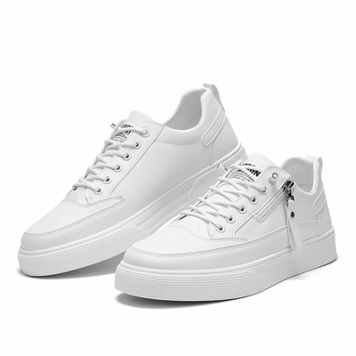 Men’s Zip Sneakers - Side Zipper Low Top Casual Trainers