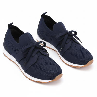 Women’s Slip-On Knit Sneakers - Ribbon Lace Casual Trainers