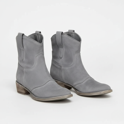 Women’s Cowboy Ankle Boots - Pull-On Design and Side Tabs