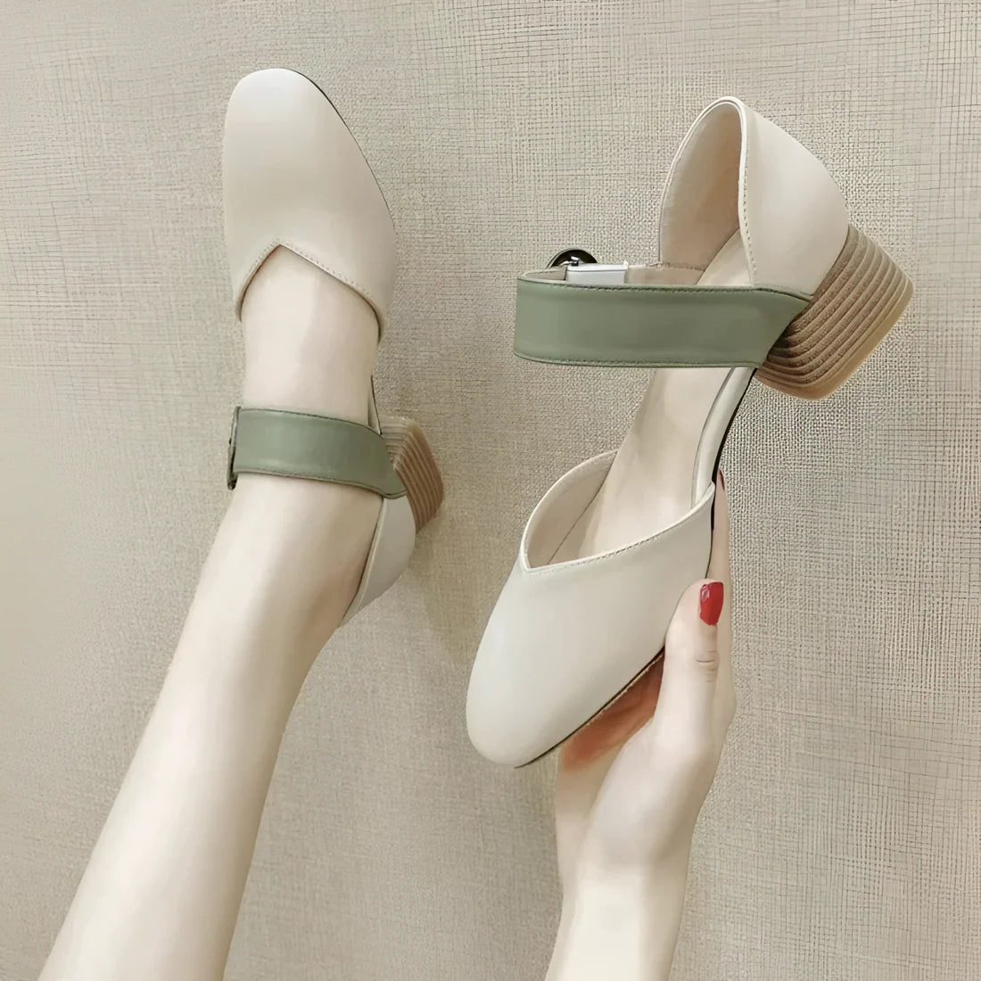 Women’s Wide-Strap Pointed Block Heel