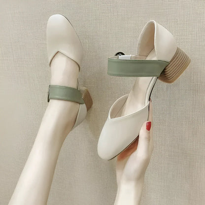 Women’s Wide-Strap Pointed Block Heel