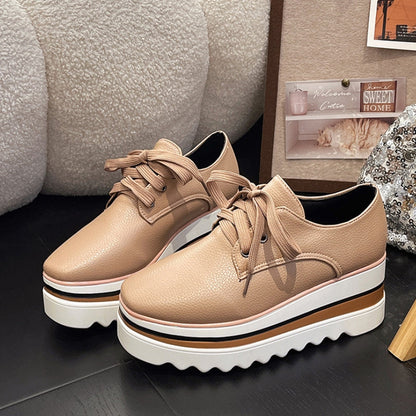 Women’s Platform Lace-Up Shoes | Layered Sole with Defined Shape