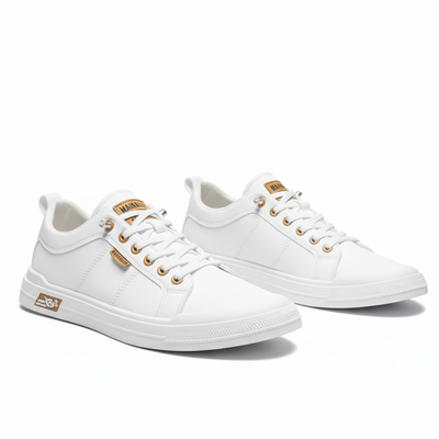 Men’s Low Top Sneakers - Lace-Up Design and Defined Stitching