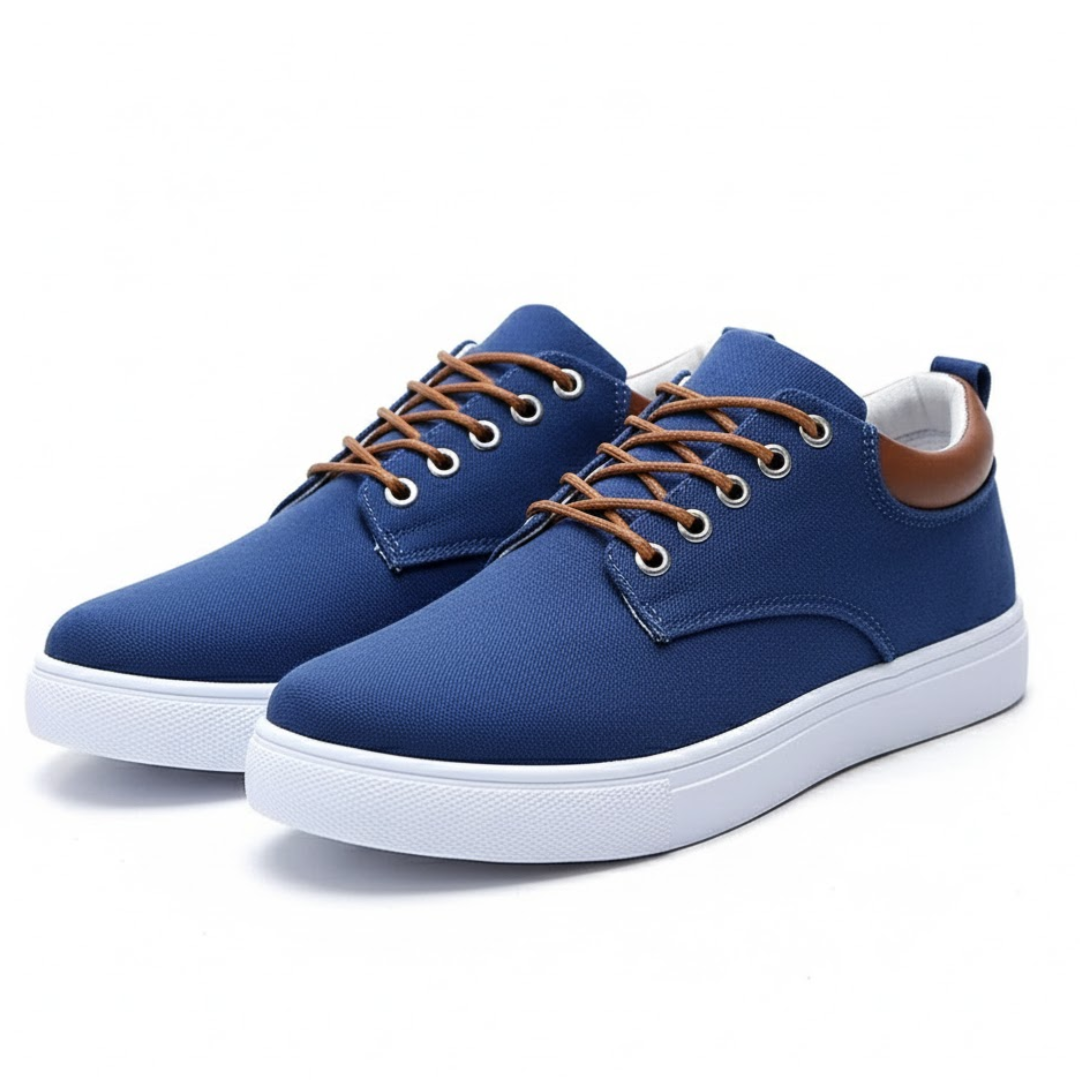 Canvas Sneakers for Men | White Outsole and Lace-Up Design