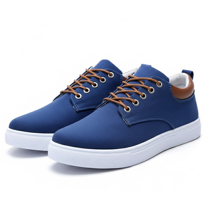 Canvas Sneakers for Men | White Outsole and Lace-Up Design
