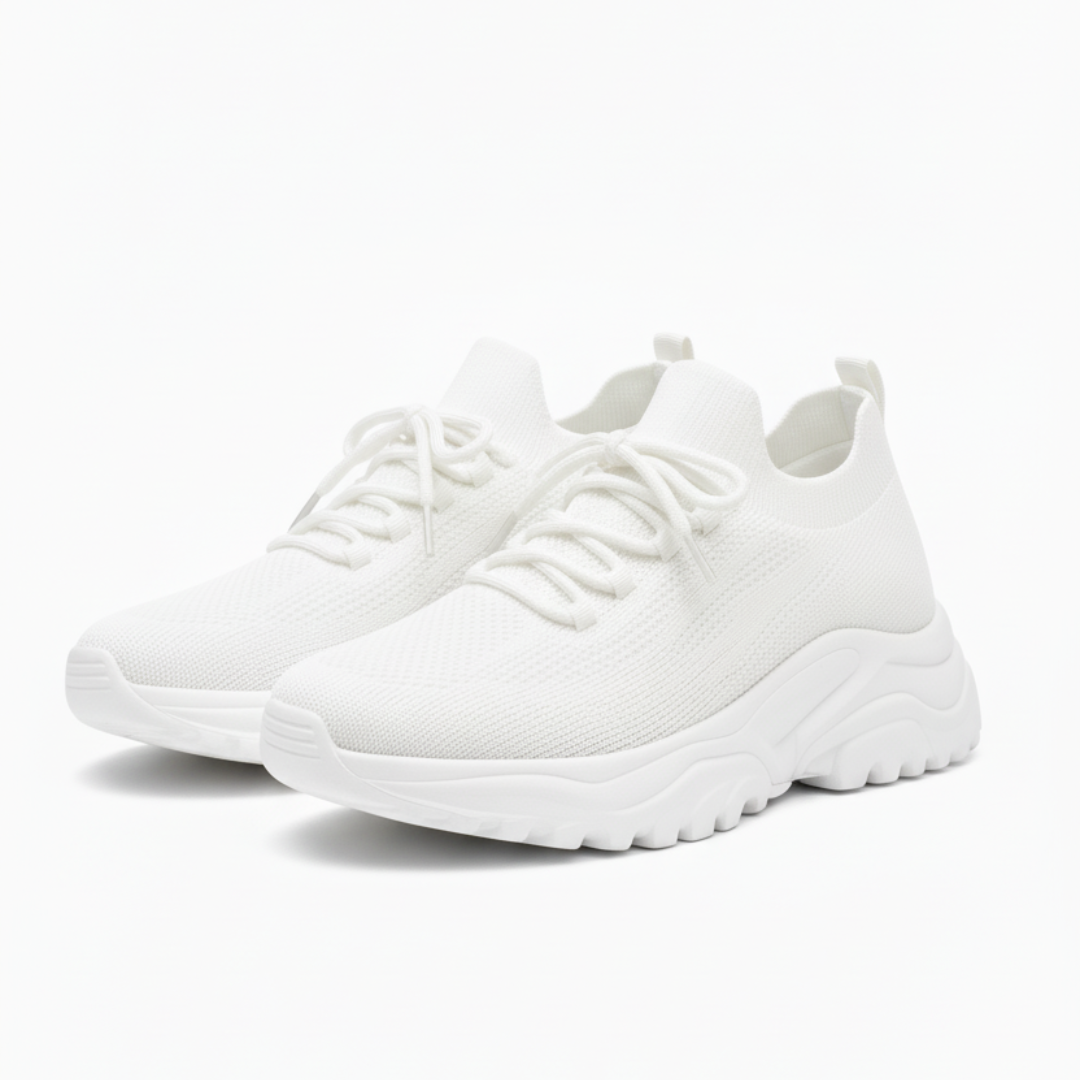 Chunky Knit Sneakers for Women | Ribbed Sock Collar