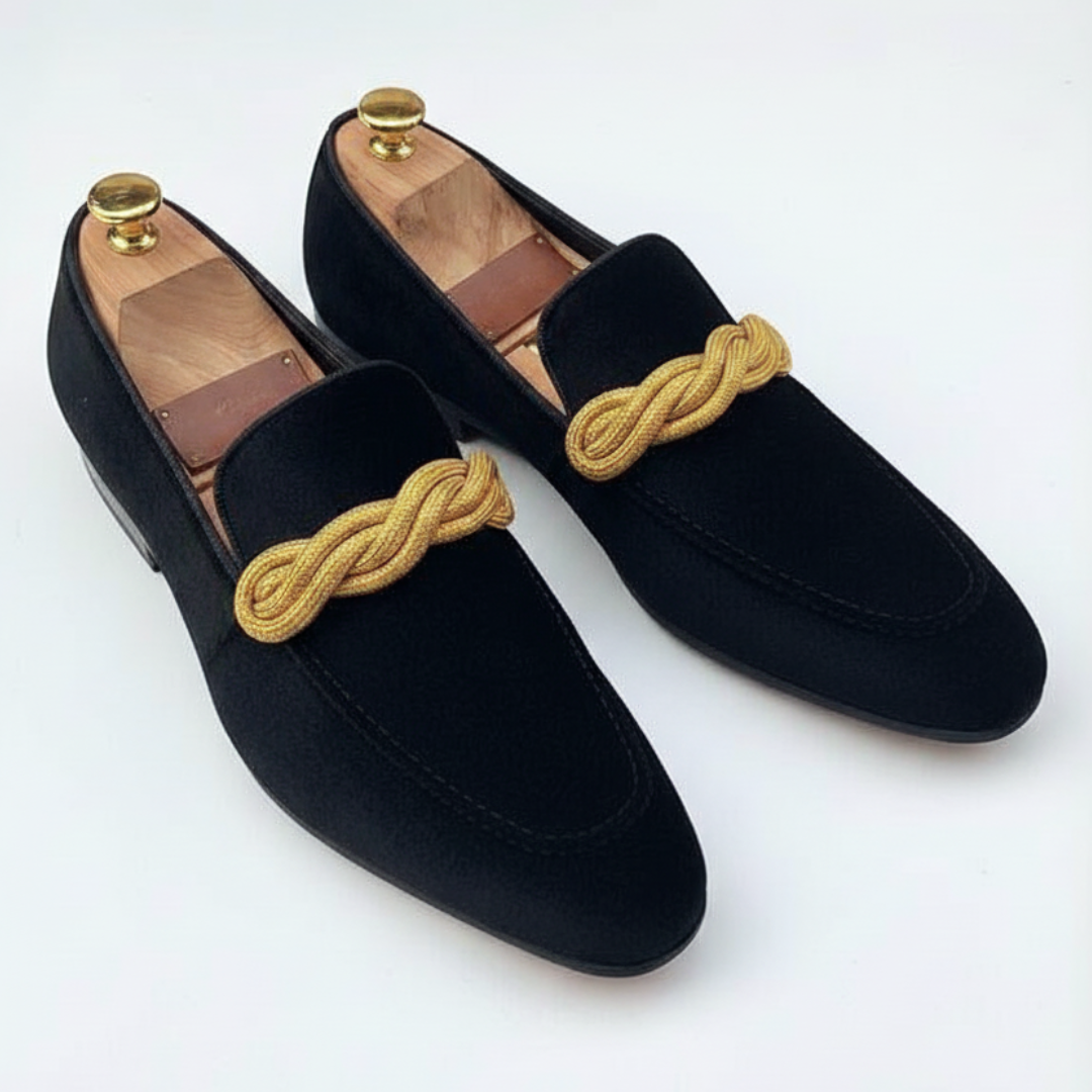 Velvet Loafers for Men | Rope Detailing