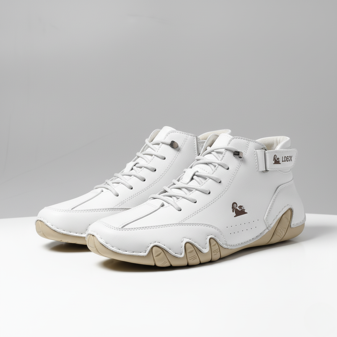 Mid-Top Sneakers for Men | Hook Strap and Logo Detail