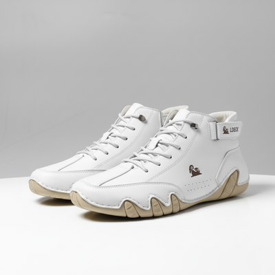 Men’s Mid Top Sneakers – Lace-Up Trainers with Hook Strap