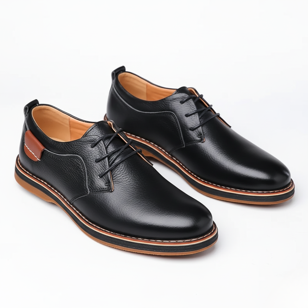 Men’s Classic Derby Shoes | Textured Upper with Contemporary Detailing