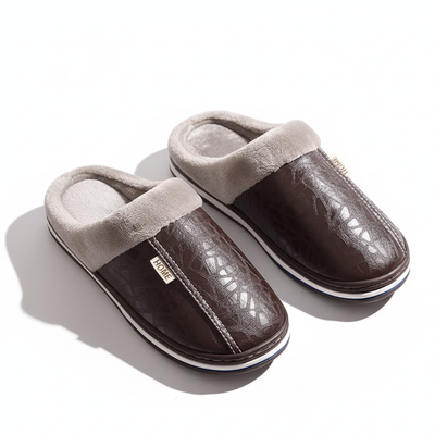 Indoor Cushion Slippers - Footbed Rubber Sole