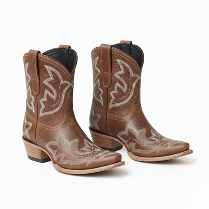 Embroidered Western-Style Boots for Women