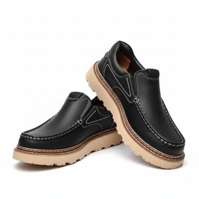 Men’s Slip-On Loafers - Rounded Toe and Low Heel