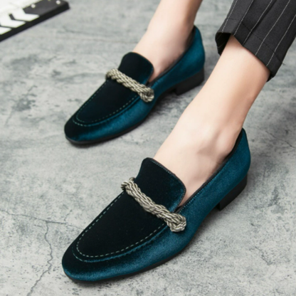 Velvet Loafers for Men | Rope Detailing