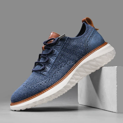 Men’s Mesh Lace-Up Sneakers - Breathable Upper and Low Top Design