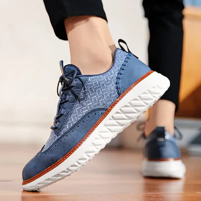 Men’s Low Top Lace-Up Sneakers - Structured Upper Casual Trainers