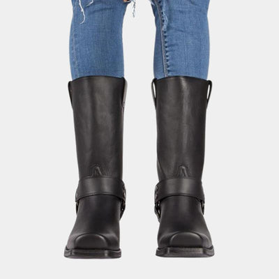Men’s Western Cowboy Boots - Square Toe Harness Strap Design