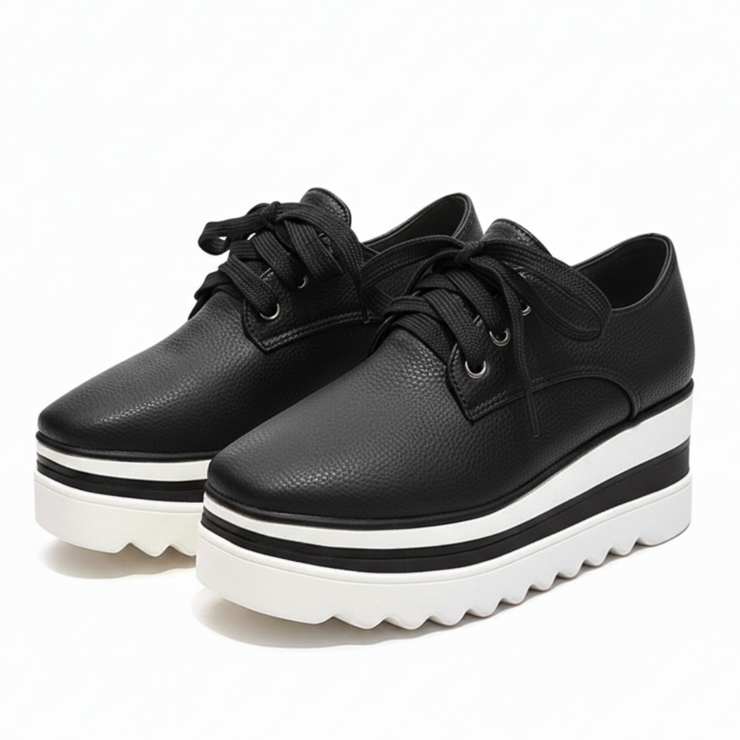 Women’s Platform Lace-Up Shoes | Layered Sole with Defined Shape