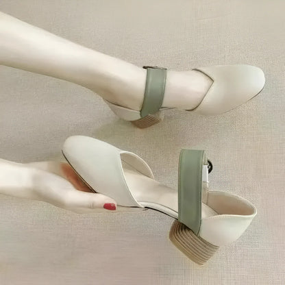 Women’s Wide-Strap Pointed Block Heel