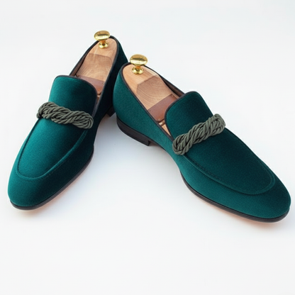 Velvet Loafers for Men | Rope Detailing
