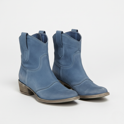 Women’s Cowboy Ankle Boots - Pull-On Design and Side Tabs