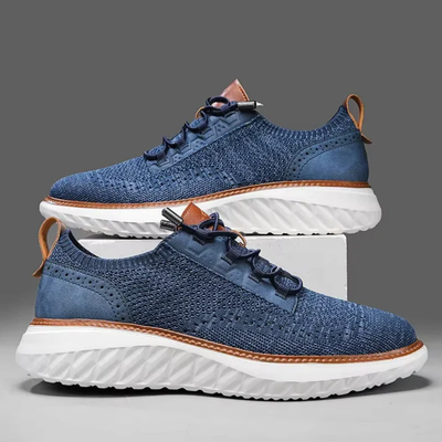 Men’s Mesh Lace-Up Sneakers - Breathable Upper and Low Top Design