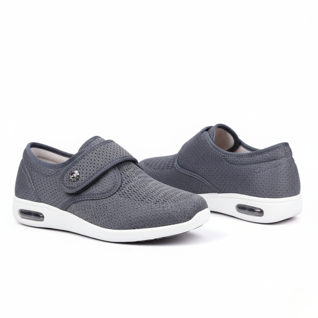 Wide Fit Hook-and-Loop Shoes for Women | Perforated Upper Design