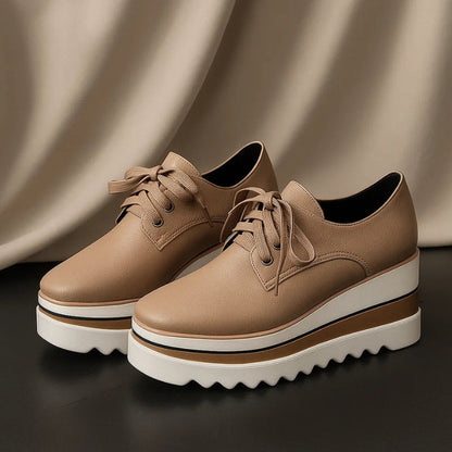 Women’s Platform Lace-Up Shoes | Layered Sole with Defined Shape