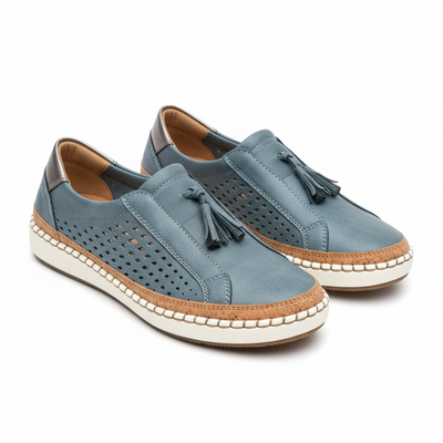 Women’s Perforated Slip-On Loafers - Breathable Casual Flat Shoes