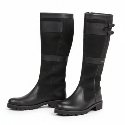 Women’s Knee High Boots – Buckle Strap Tall Boots with Block Heel