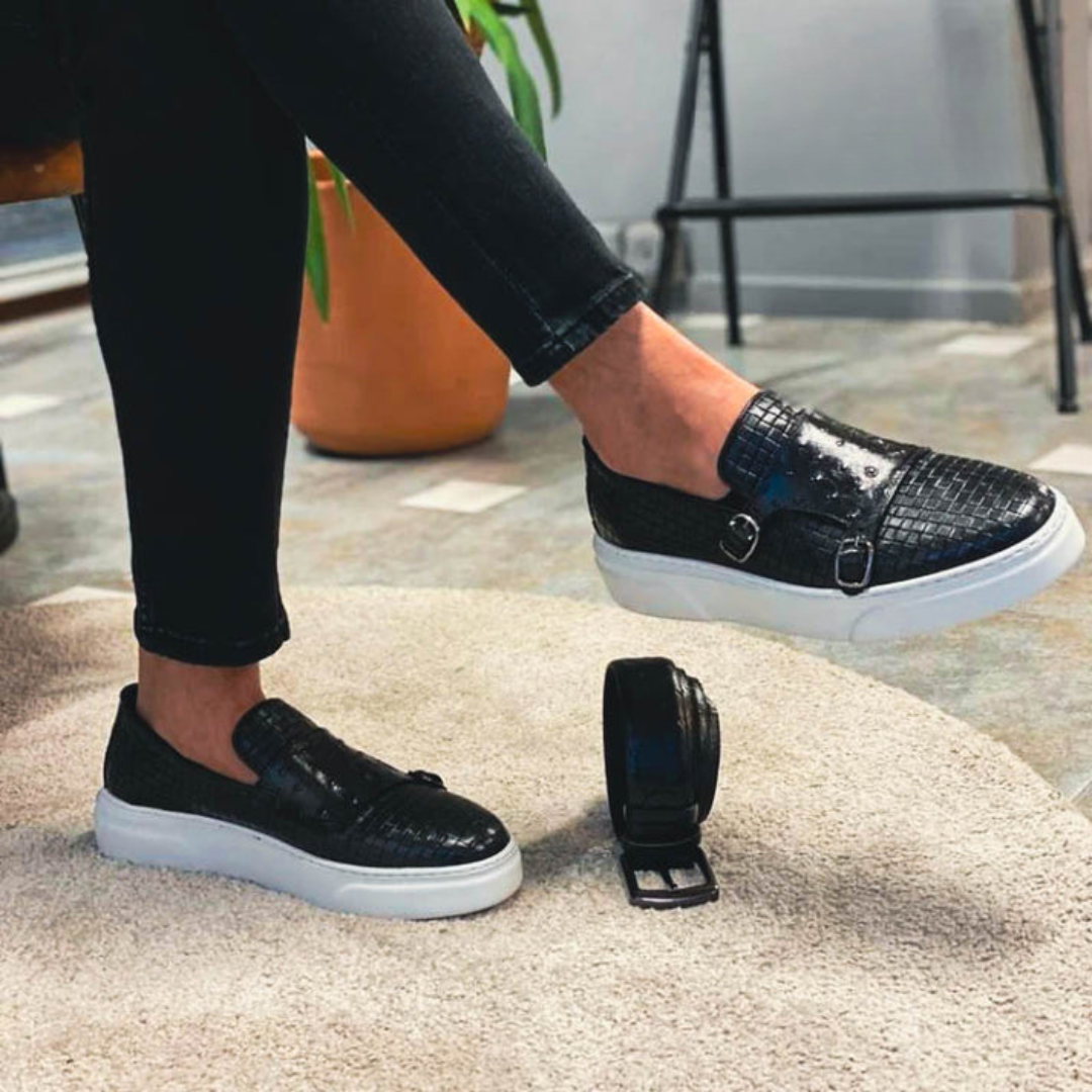 Double Buckle Sneakers for Men | Durable Sole