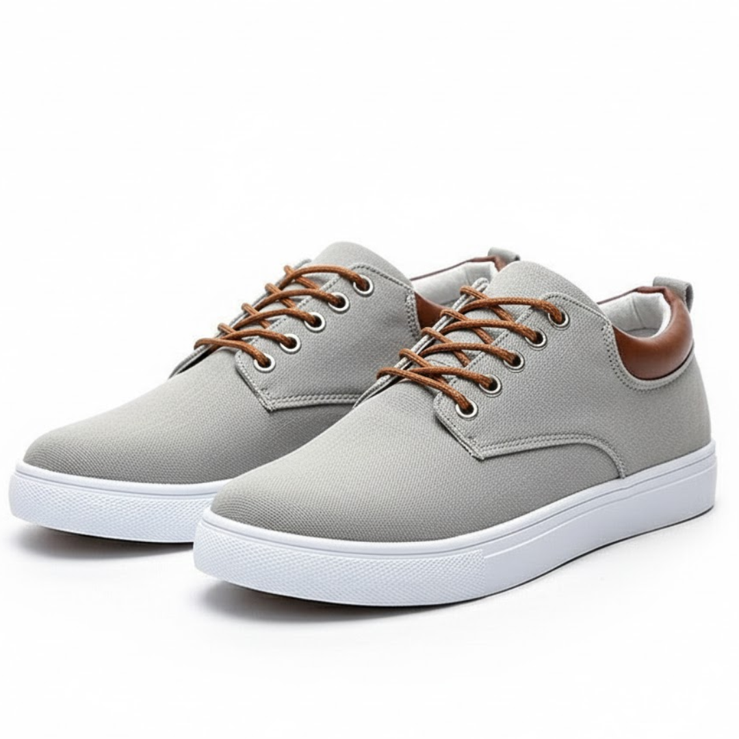 Canvas Sneakers for Men | White Outsole and Lace-Up Design