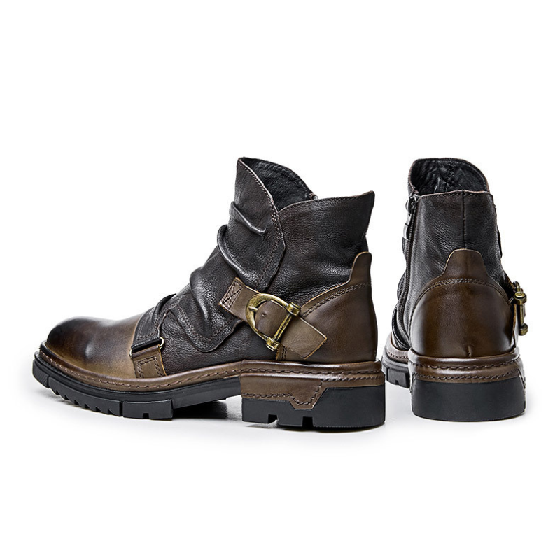 Men’s Biker Boots | Structured Design with Metal Details