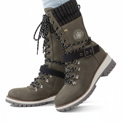 Winter Lace-Up Snow Boots for Women | Knit Cuff