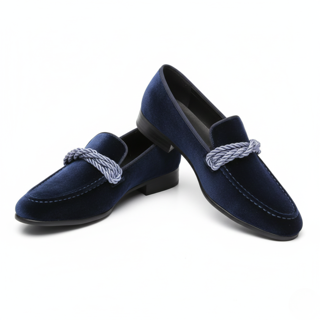 Velvet Loafers for Men | Rope Detailing