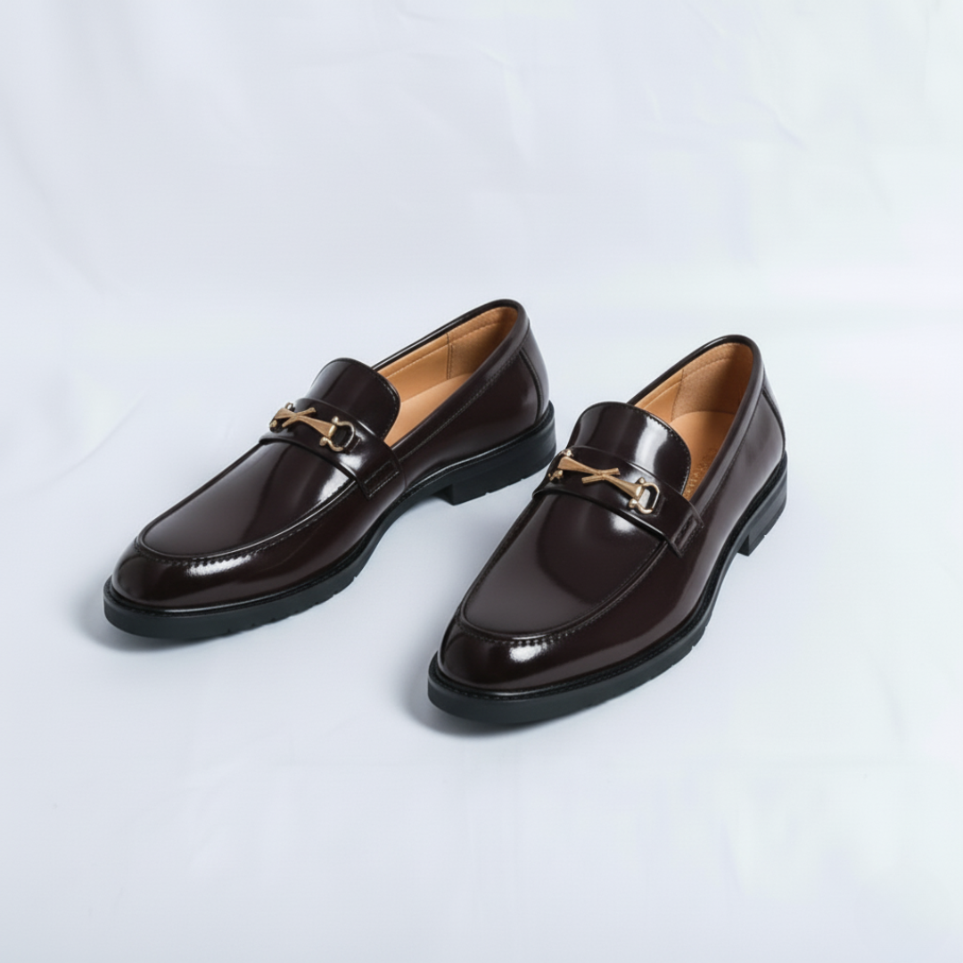 Glossy Loafers for Men | Slip-On Design