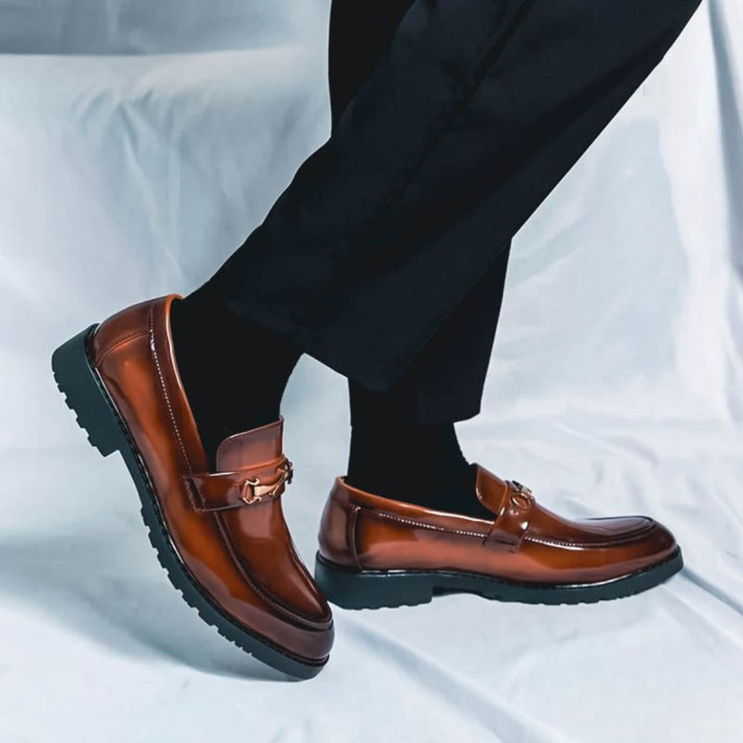 Glossy Loafers for Men | Slip-On Design